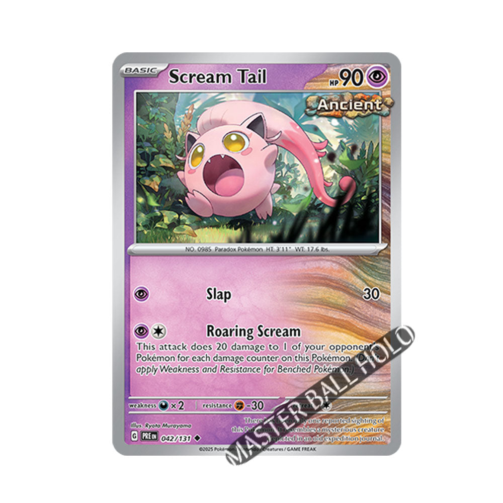 Scream Tail Master Ball Holo 042/131 - Pokemon Cards ( English, Master Ball Holo, Prismatic Evolutions, Singles )