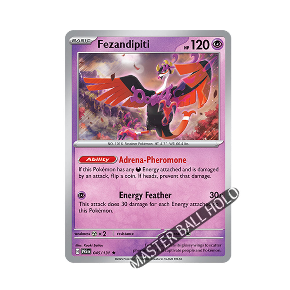 Fezandipiti Master Ball Holo 045/131 - Pokemon Cards ( English, Master Ball Holo, Prismatic Evolutions, Singles )
