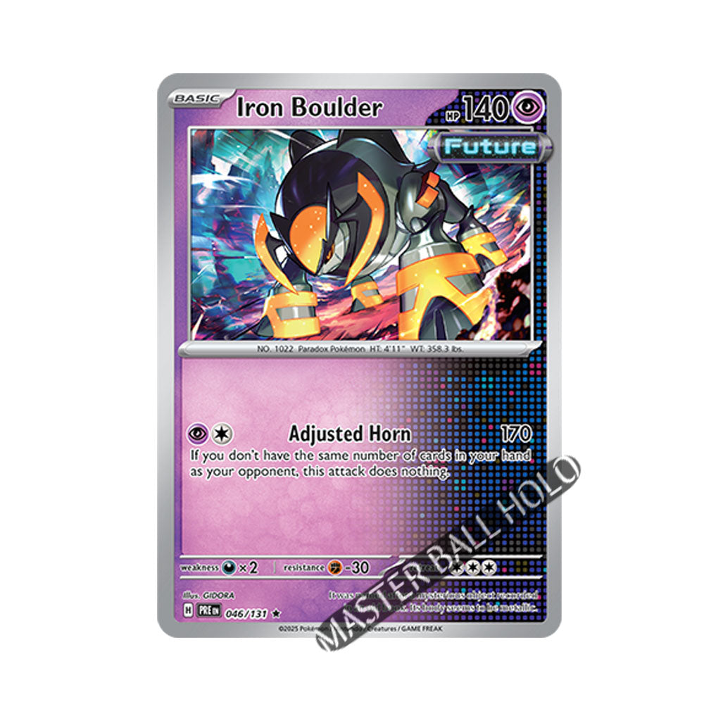 Iron Boulder Master Ball Holo 046/131 - Pokemon Cards ( English, Master Ball Holo, Prismatic Evolutions, Singles )