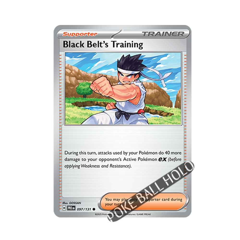 Black Belt's Practice Poke Ball Holo 097/131 - Pokemon Cards ( English, Poke Ball Holo, Prismatic Evolutions, Singles )