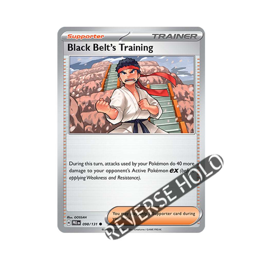 Black Belt's Practice Reverse Holo 098/131 - Pokemon Cards ( English, Prismatic Evolutions, Reverse Holo, Singles )