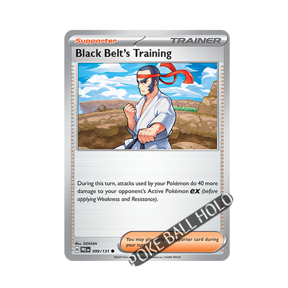 Black Belt's Practice Poke Ball Holo 099/131 - Pokemon Cards ( English, Poke Ball Holo, Prismatic Evolutions, Singles )