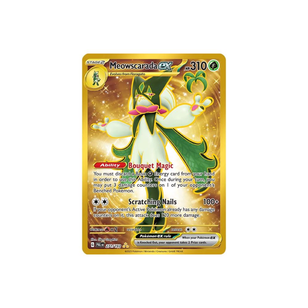 pokemon paldea evolved gold cards Meowscarada ex Gold 271/193