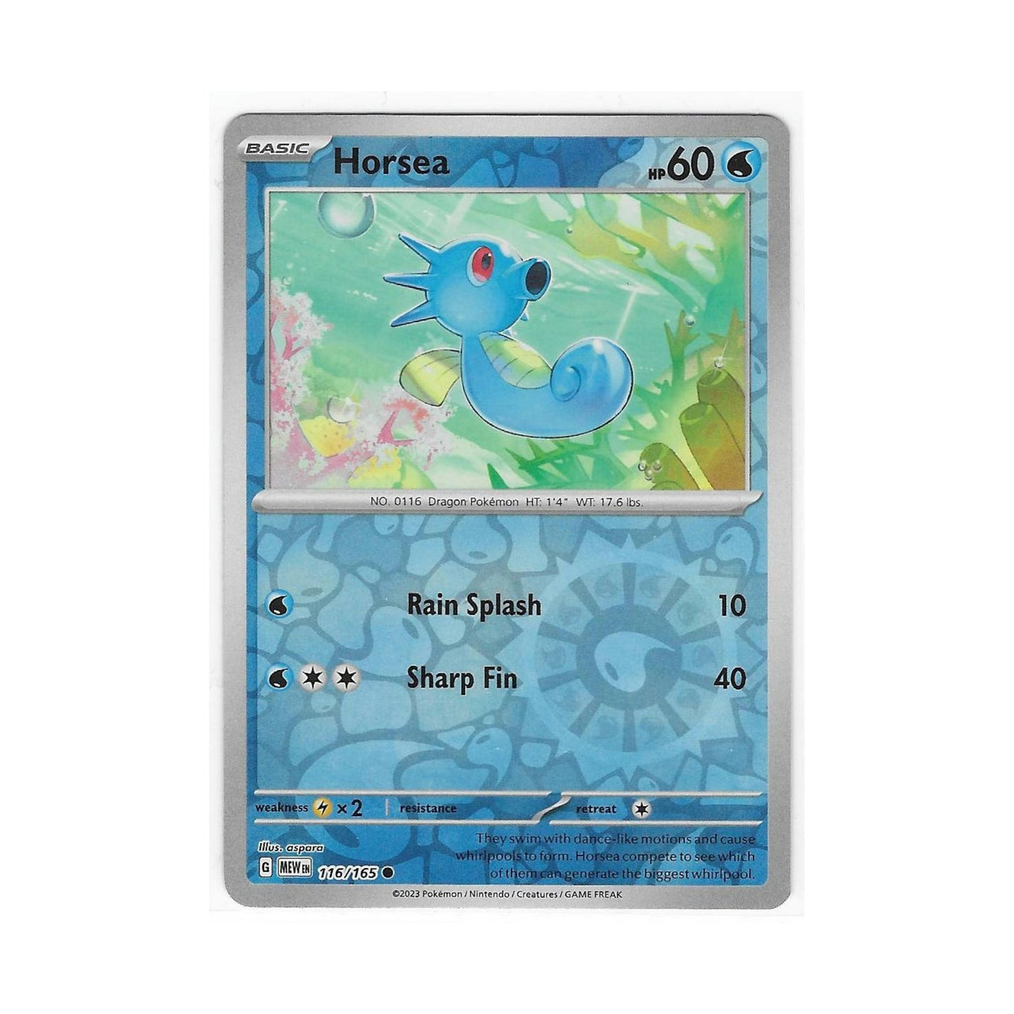 Horsea Reverse Holo 116/165