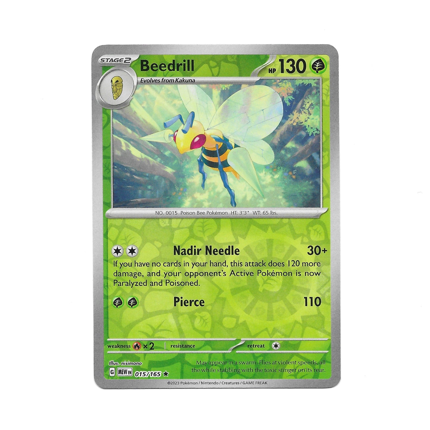 Beedrill Reverse Holo 015/165