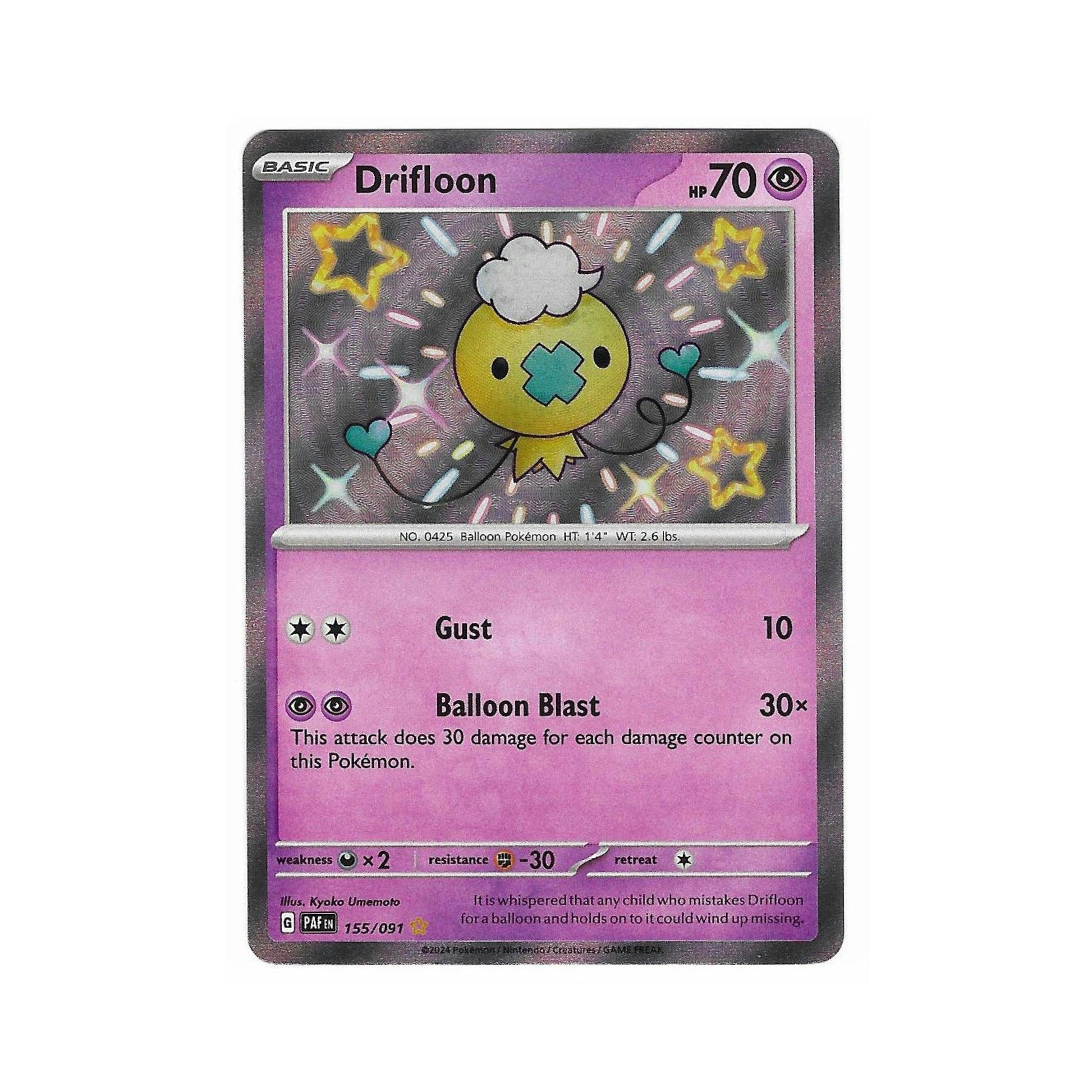 pokemon card drifloon Shiny Drifloon 155/091