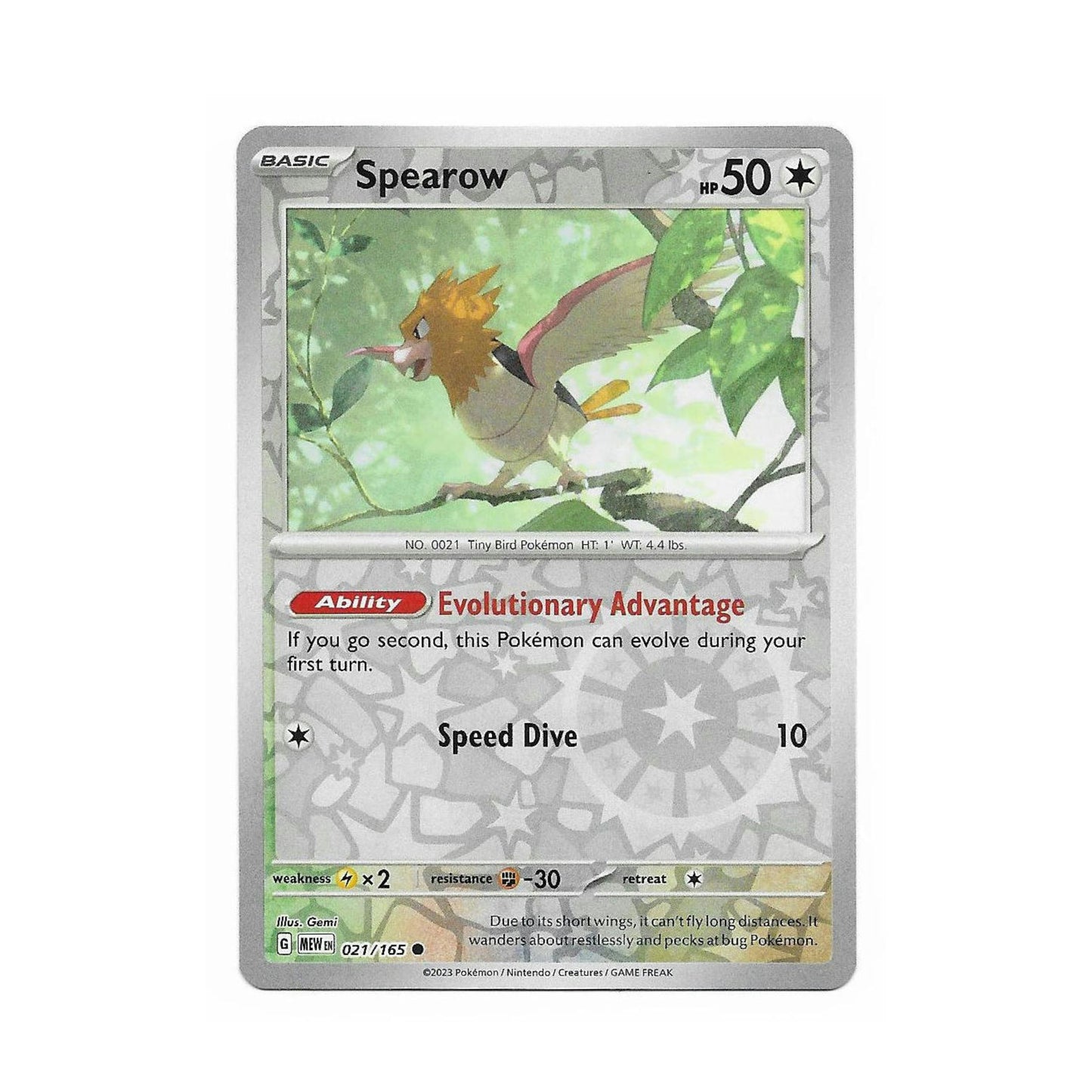 Spearow Reverse Holo 021/165