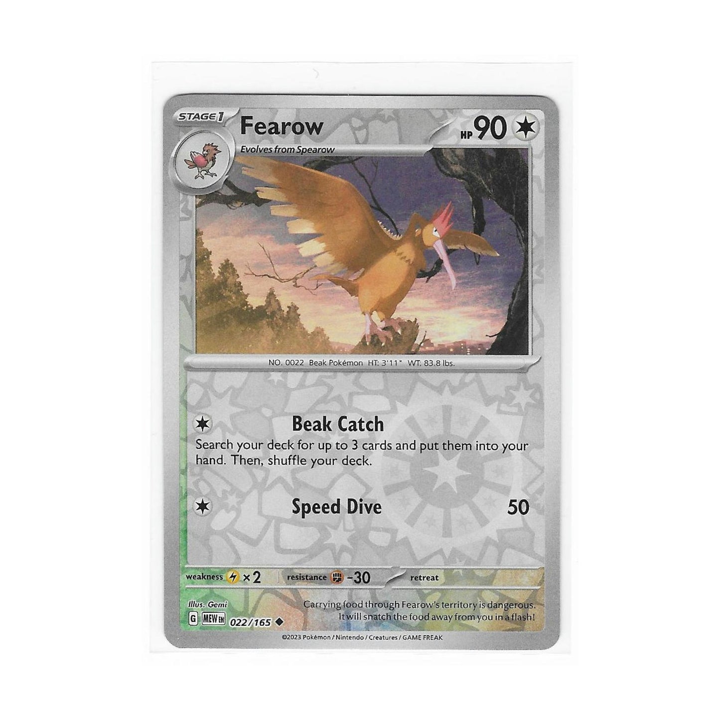 Fearow Reverse Holo 022/165