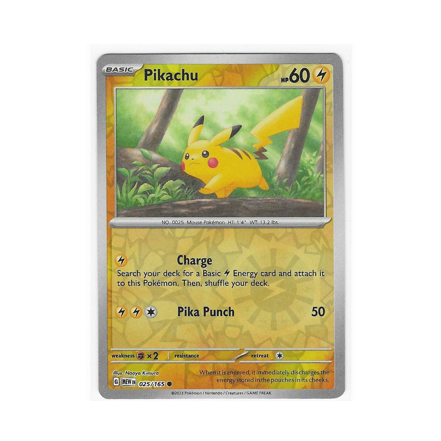 Pikachu Reverse Holo 025/165