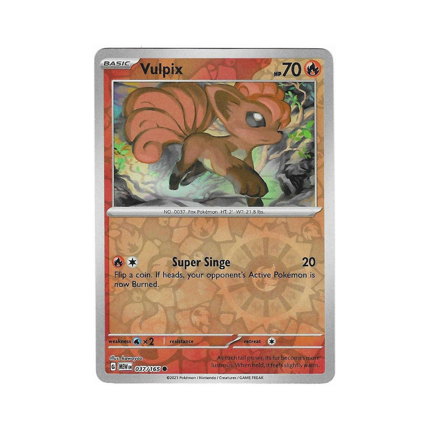 Vulpix Reverse Holo 037/165