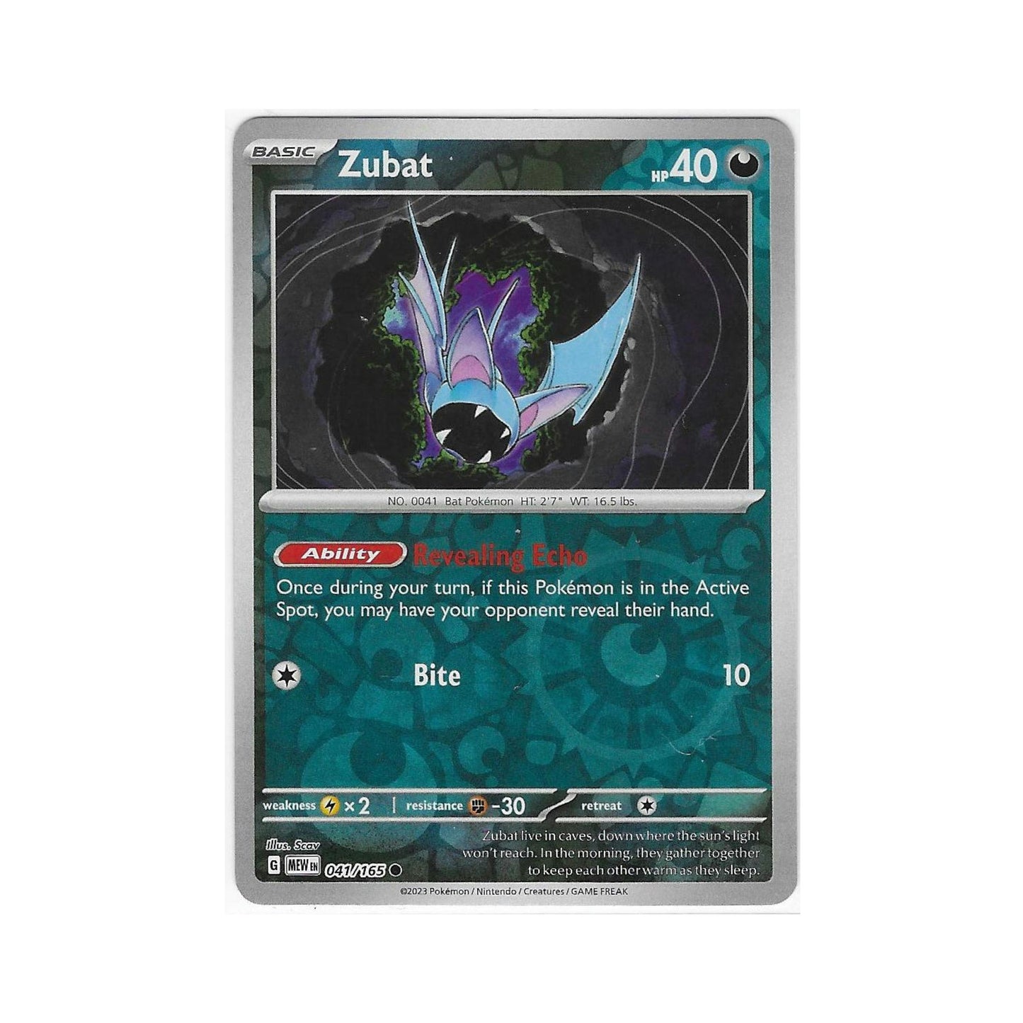 Zubat Reverse Holo 041/165