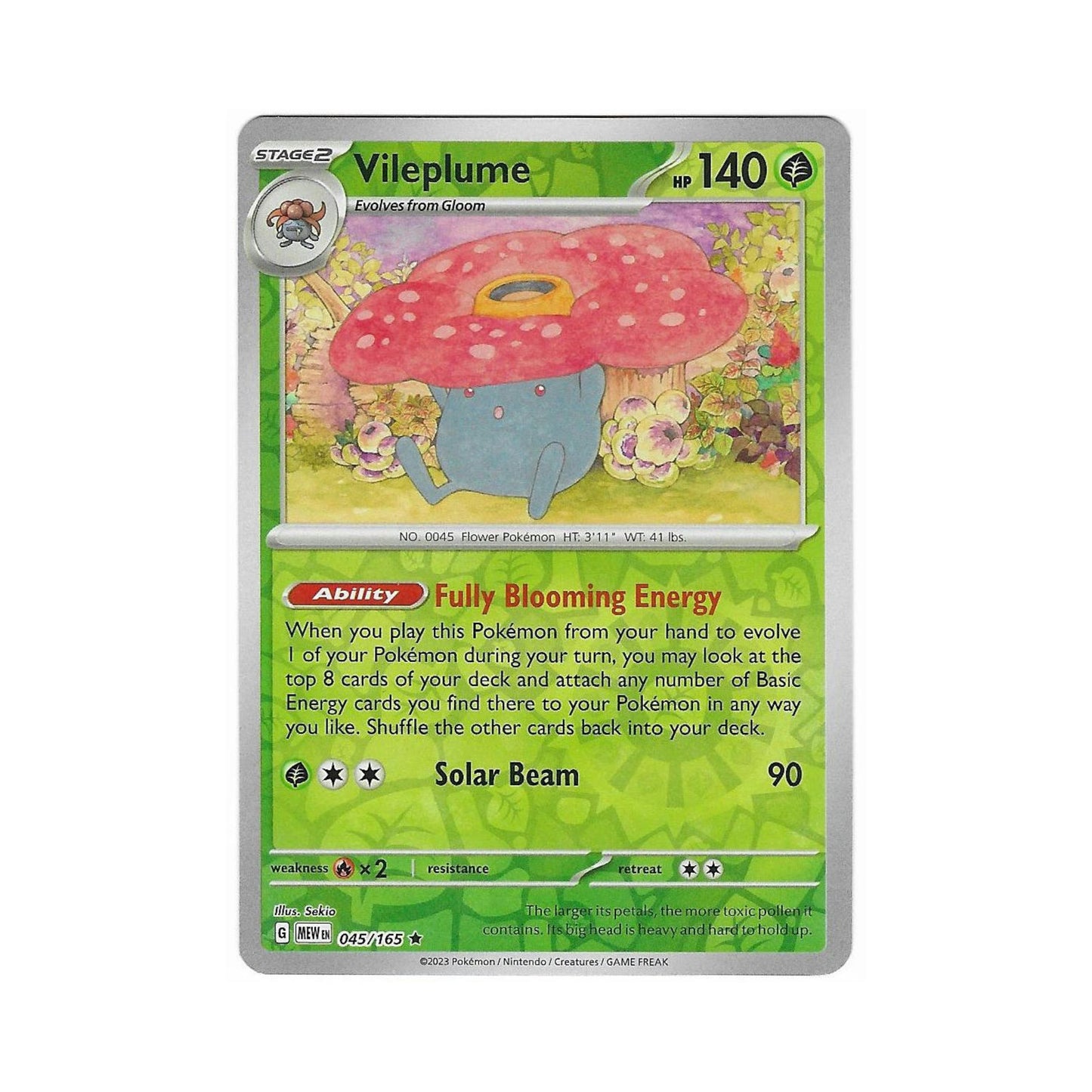 Vileplume Reverse Holo 045/165