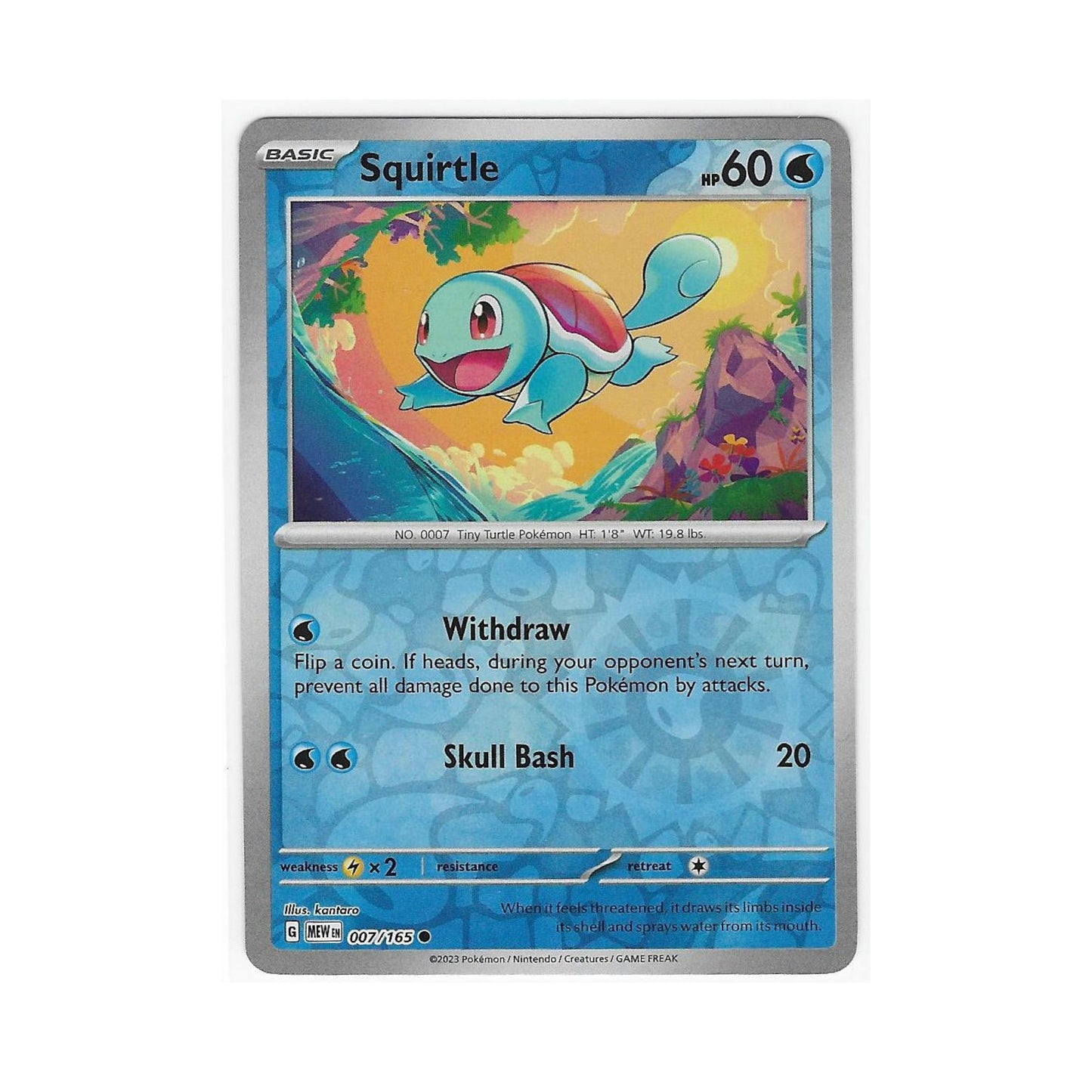 Squirtle Reverse Holo 007/165