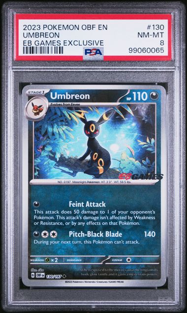 PSA 8 - 2023 POKEMON OBF EN UMBREON EB GAMES EXCLUSIVE #130